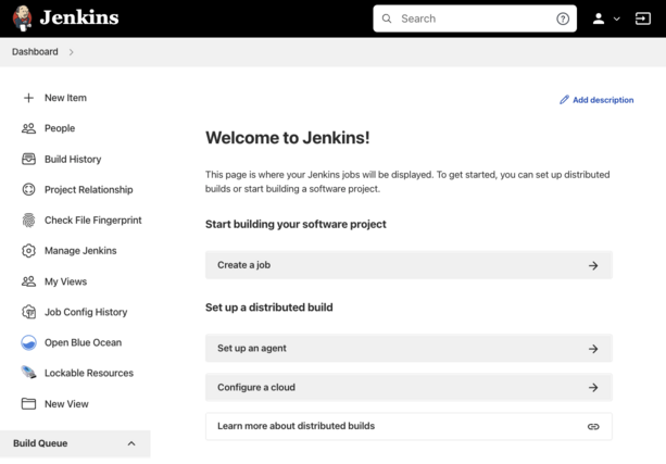 Jenkins dashboard